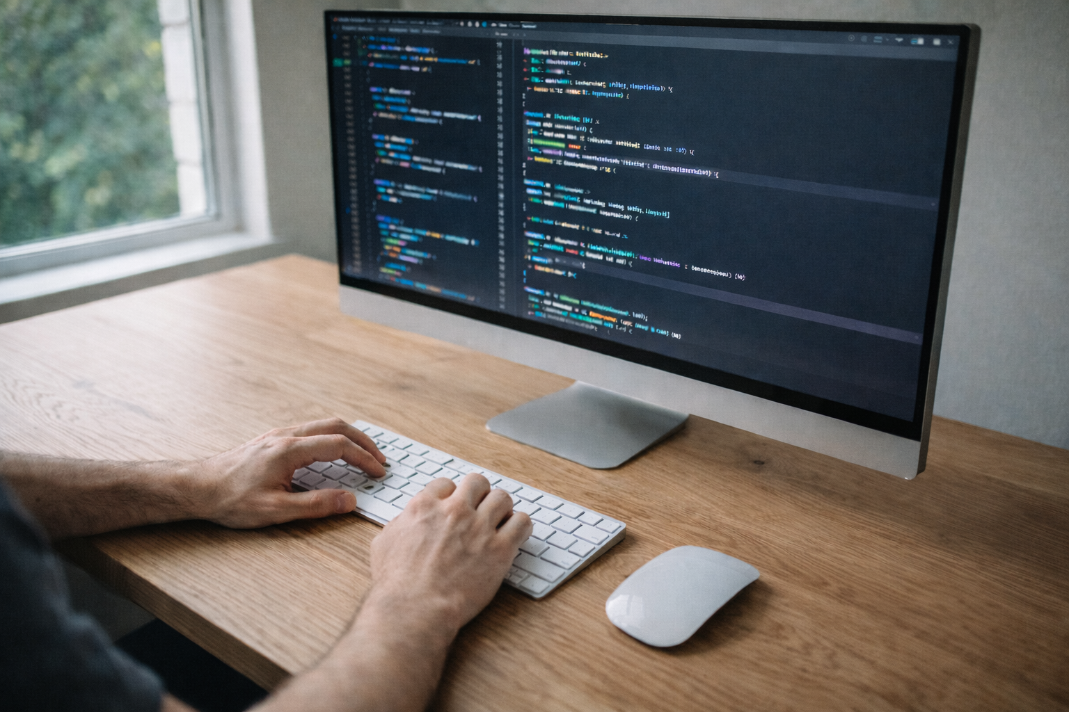 Developer working at computer — INFO-KAN IT services
